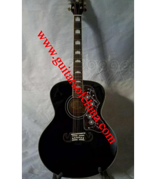 Chibson j 200 acoustic guitar all solid wood-black 